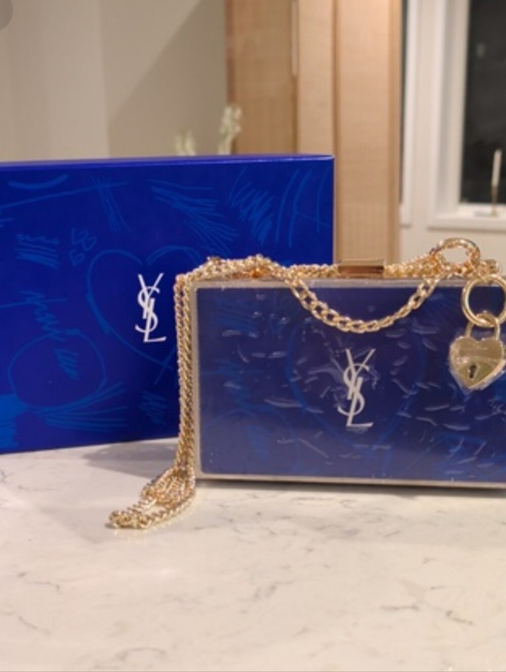 Upcycled YSL Blue Box Clutch & Luxury Gift Set